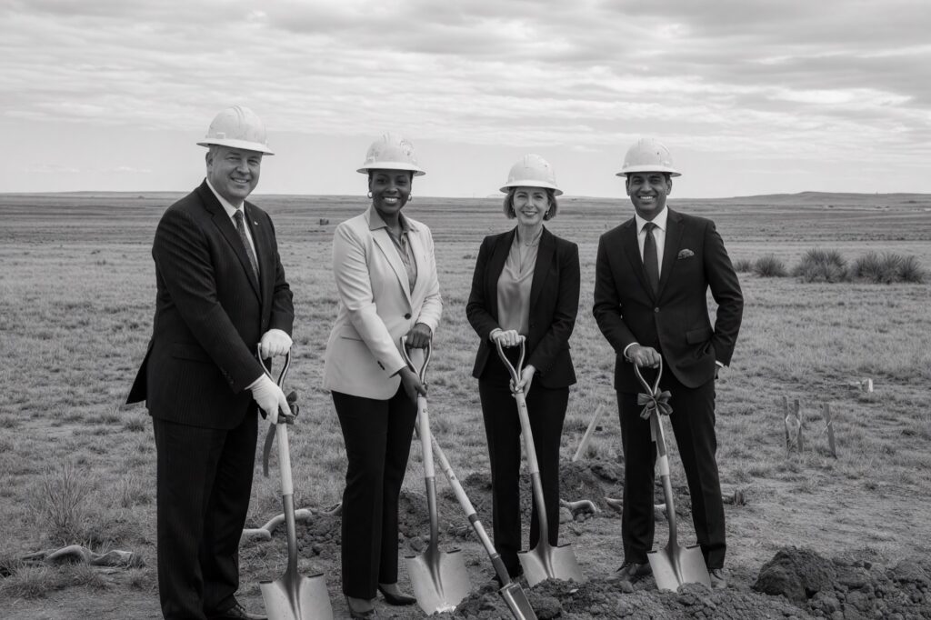 Developer and Salesmatic team at a project groundbreaking